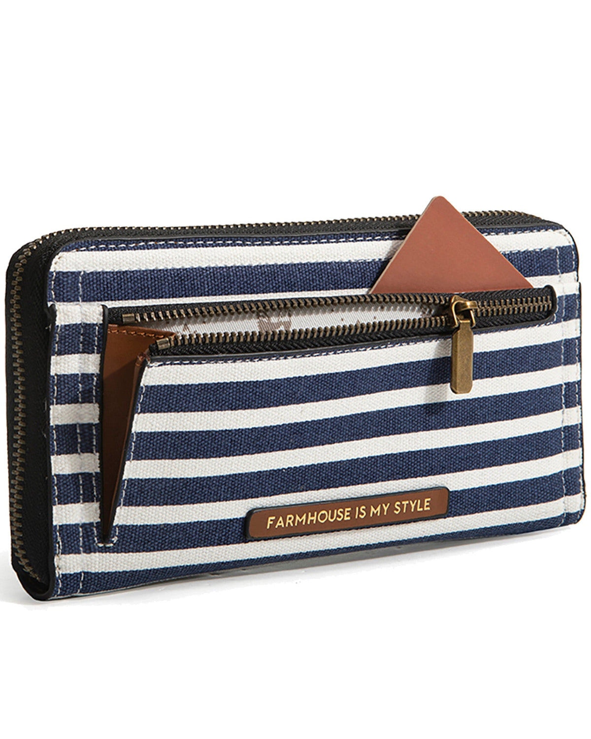 ANTIBES LUXE LUXE JEWELRY WALLET - ANTIBES with Navy Pinstripe Liner