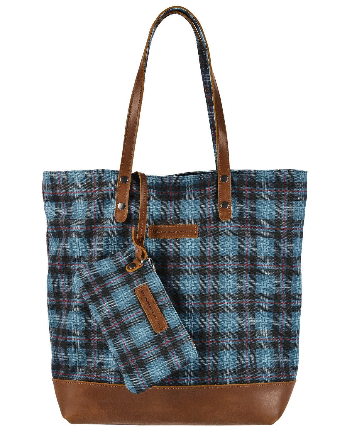COPY - Gray/Brown PlaidPattern Convertible Bag Campfire Plaid Farmhouse Hand Bag / Shoulder Bag / Purse  main image 4