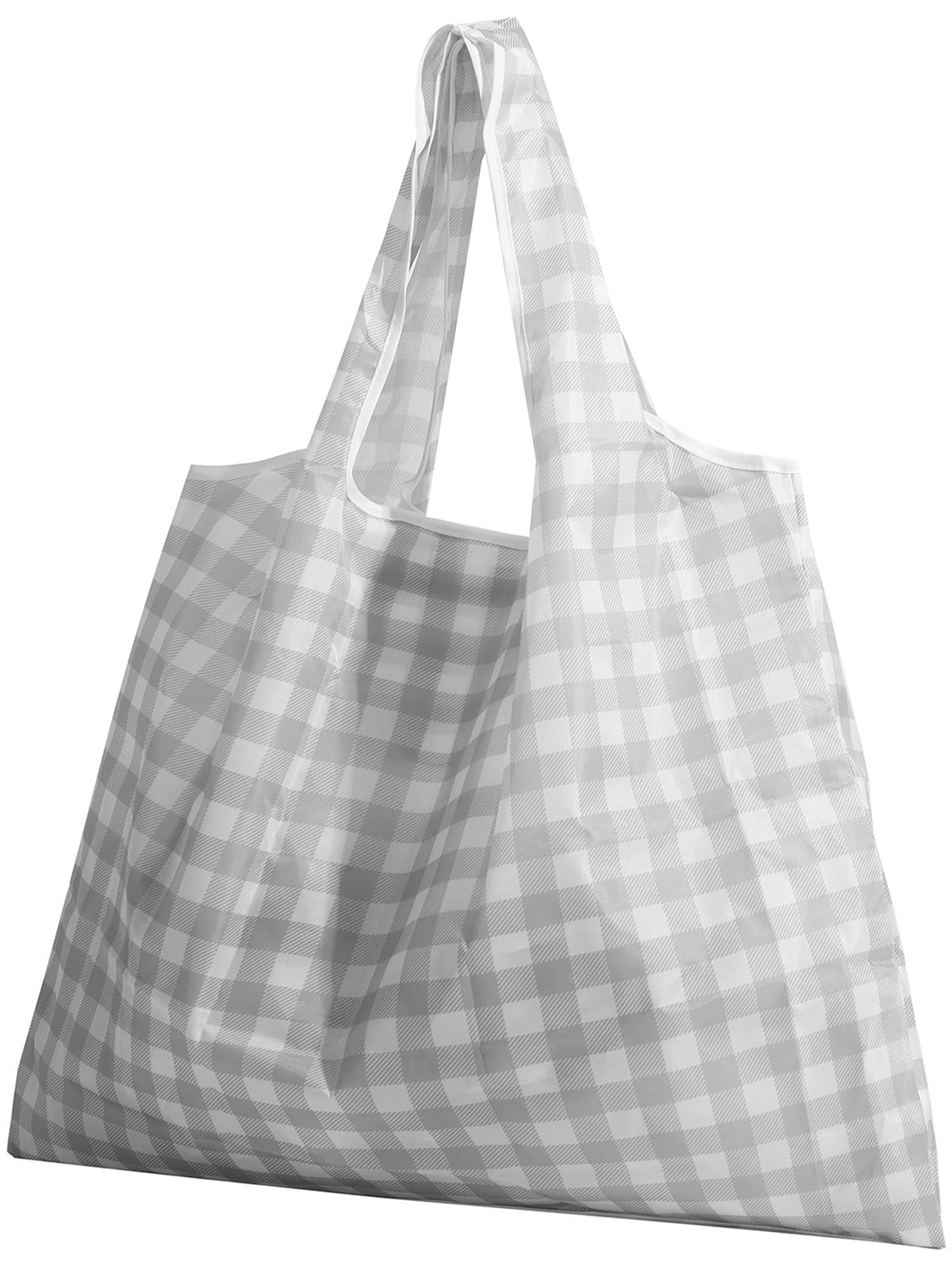 Smoky Gray Check Reusable Shopping Bag