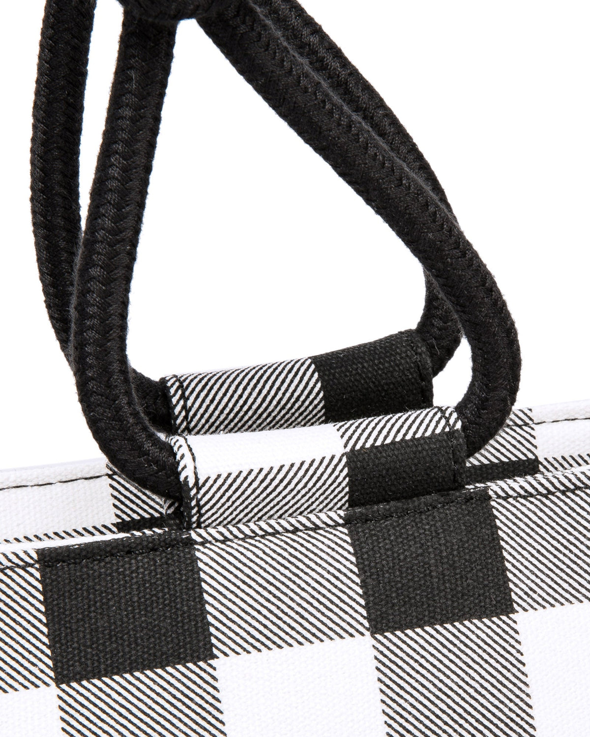 Black Grey White Gingham Plaid Checkered Tote Bag