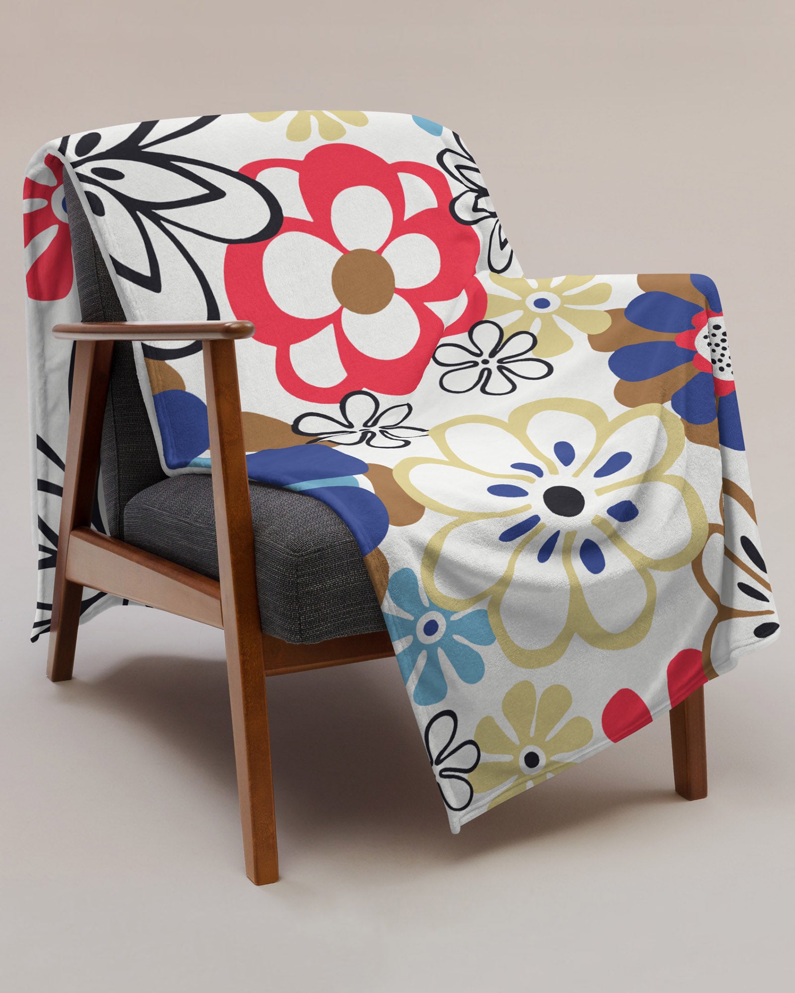 Abstract Floral Bonfire Blanket