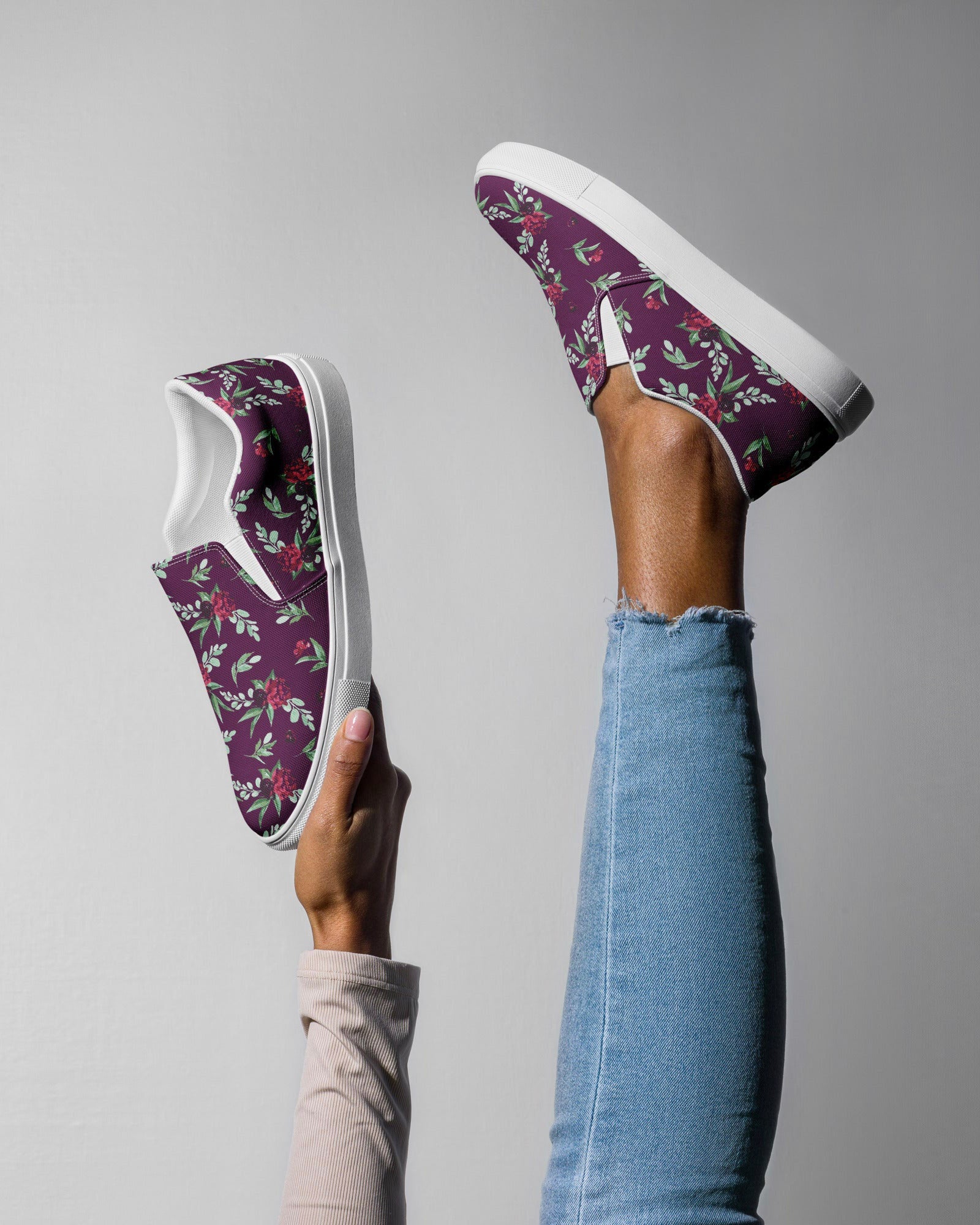 Cranberry Floral Cabin Kicks Shoes