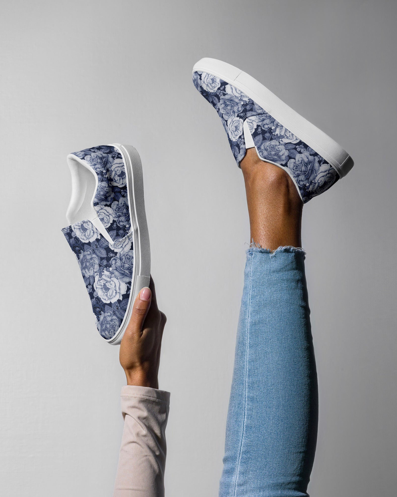 Denim Floral Cabin Kicks Shoes