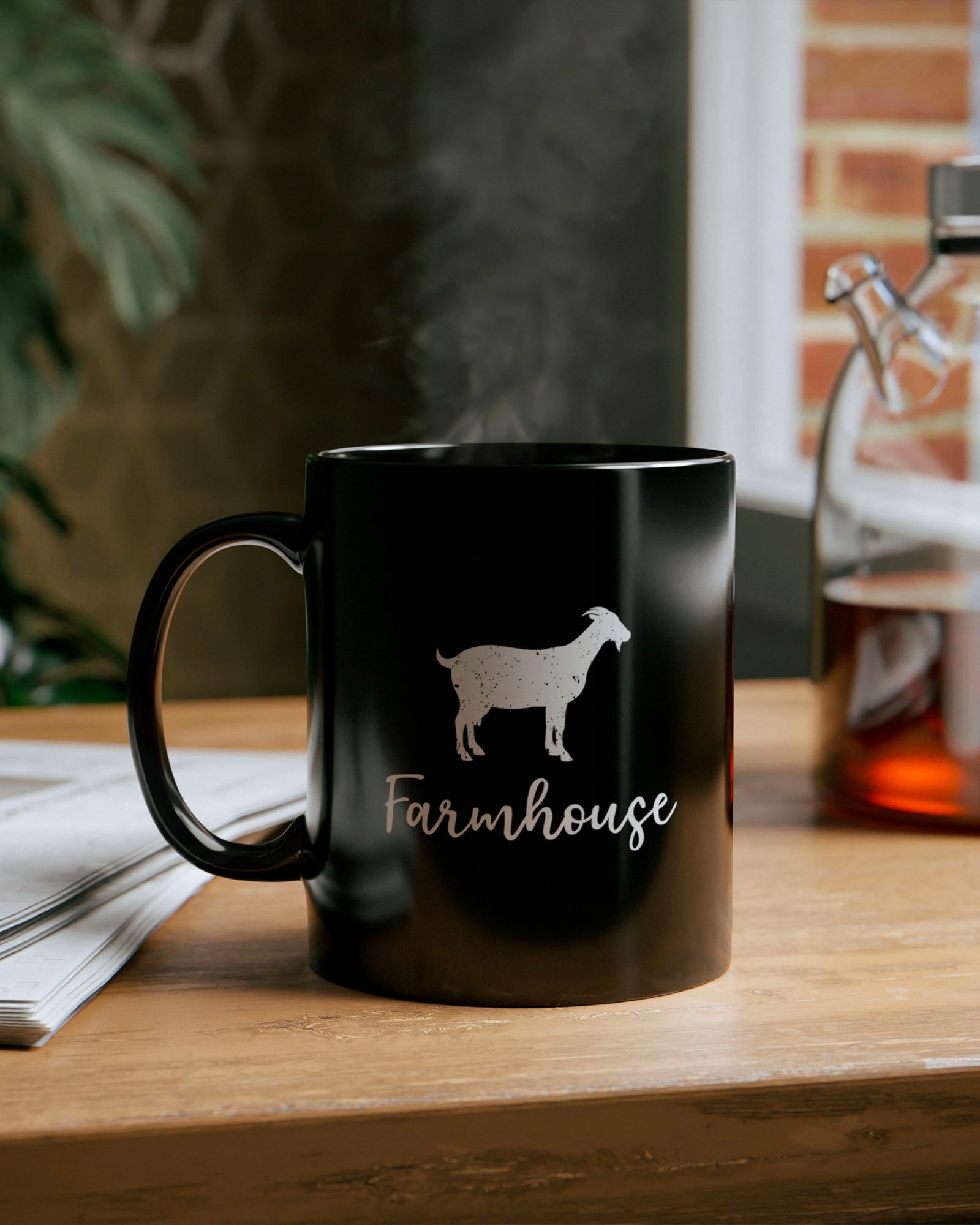 Farmhouse Goat Mug (Black)