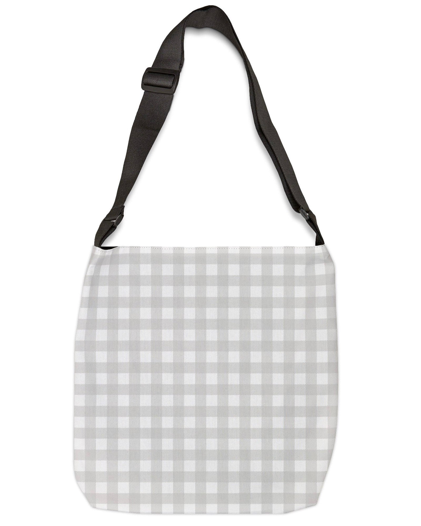 Smoky Gray Check Open Tote Crossbody