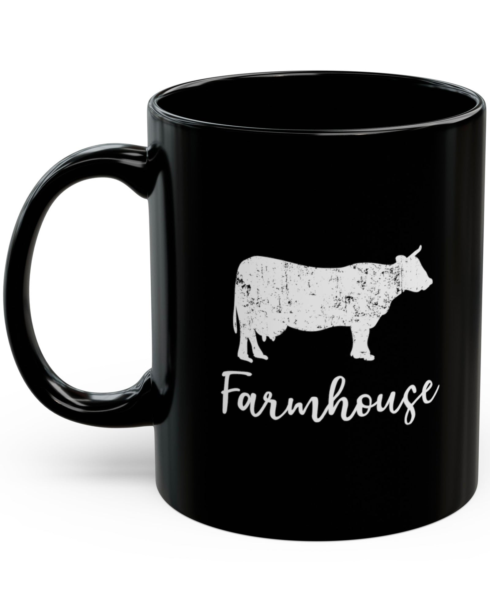 Farmhouse Cow Mug (Black)