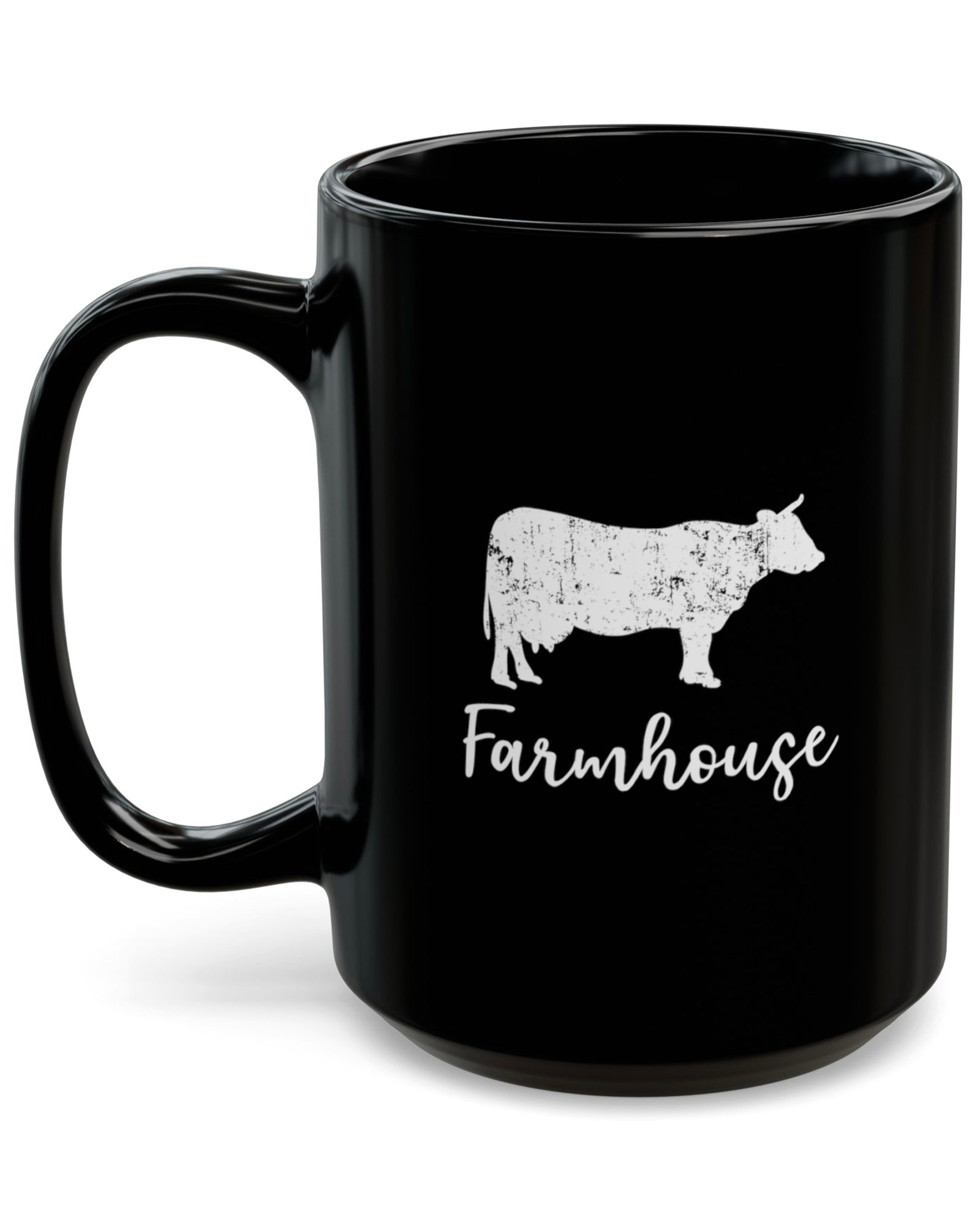 Farmhouse Cow Mug (Black)