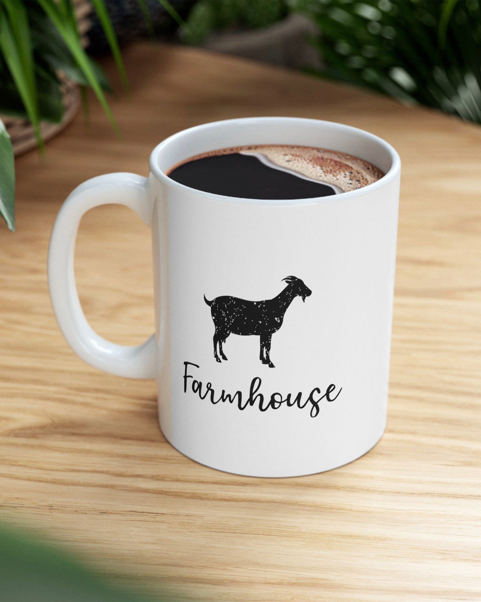 Farmhouse Goat Mug (White)