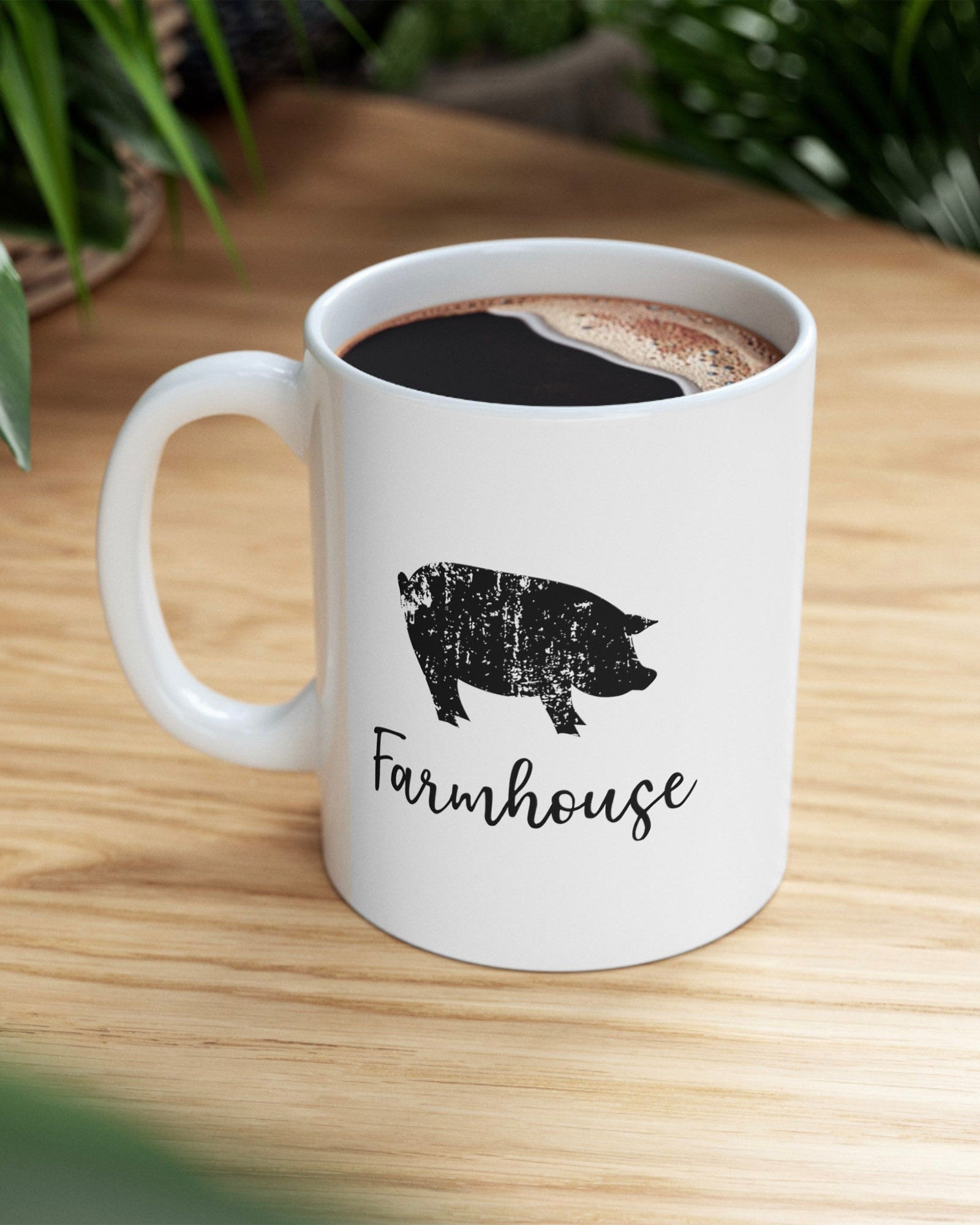 Farmhouse Pig Mug (White)