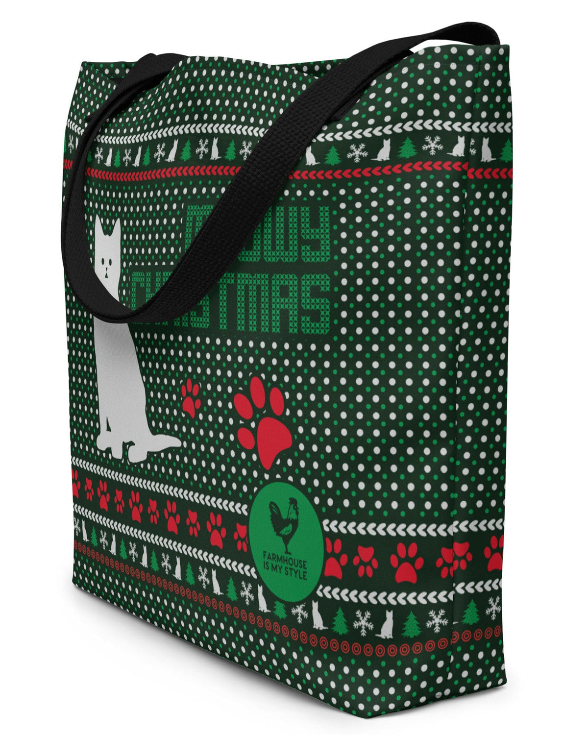 Meowy Christmas Open Tote Bag