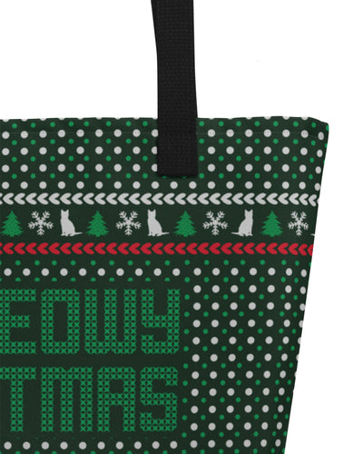 Meowy Christmas Open Tote Bag