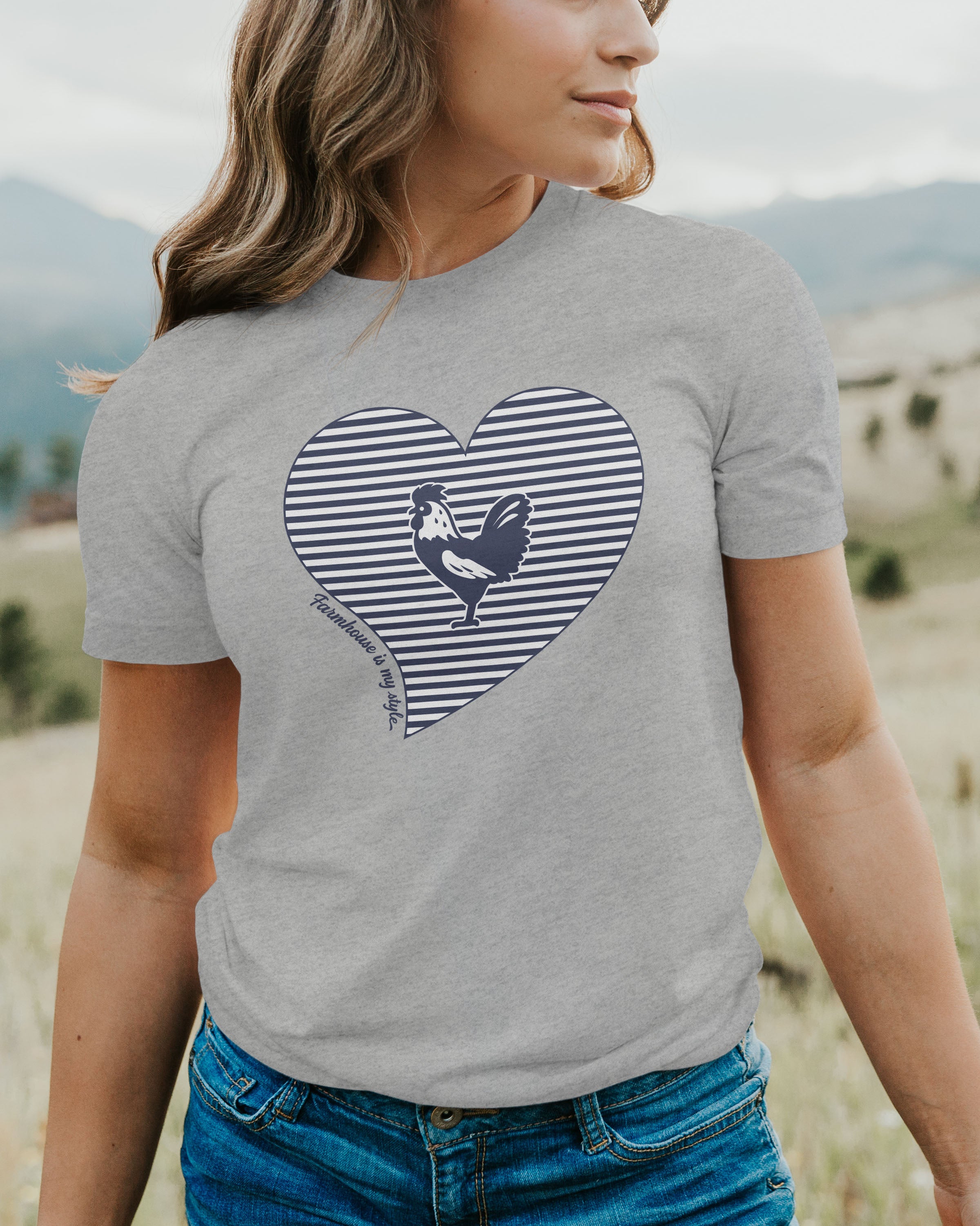 Navy Stripe Rooster Tee T-Shirt