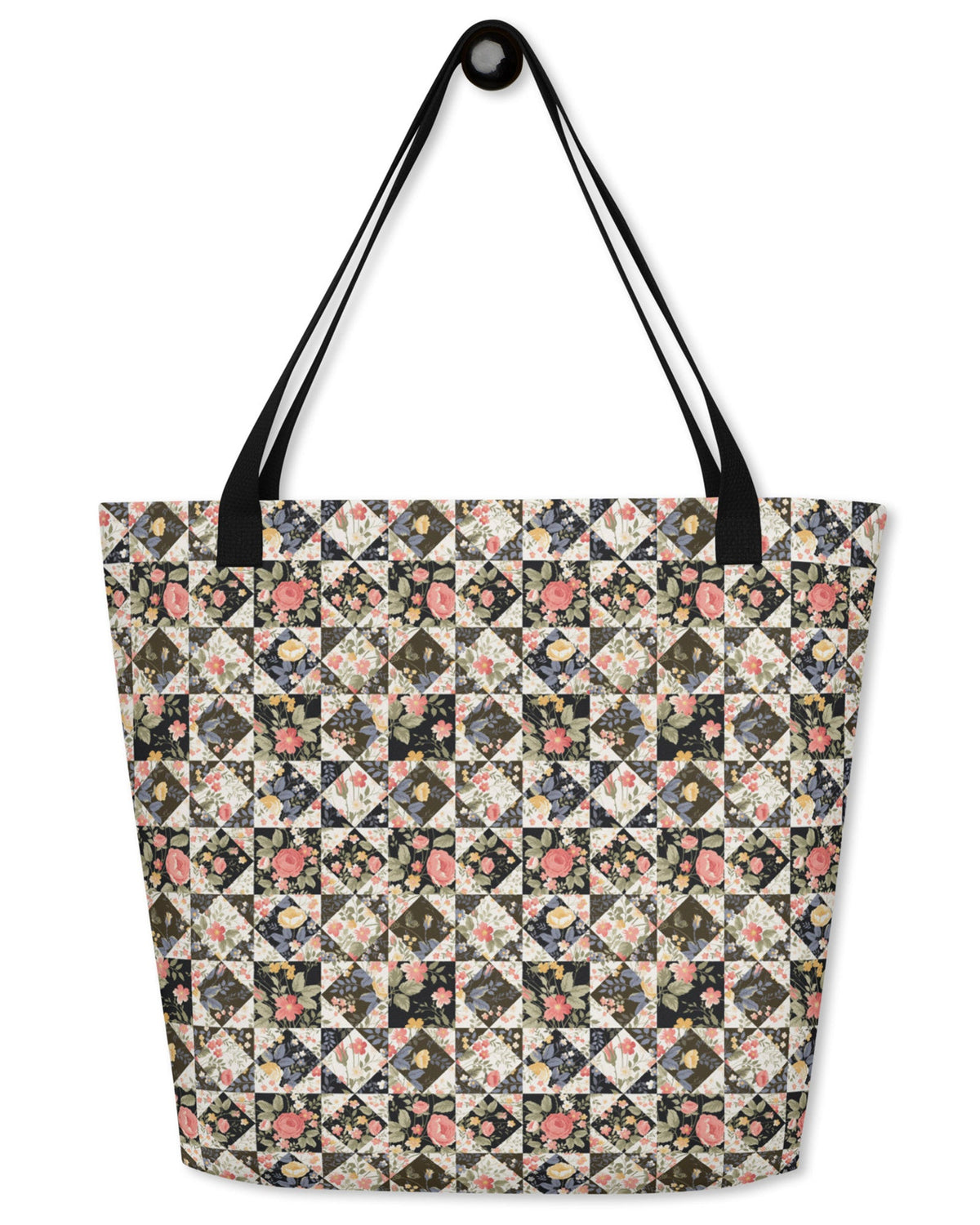 Patchwork Quilt Open Tote Bag
