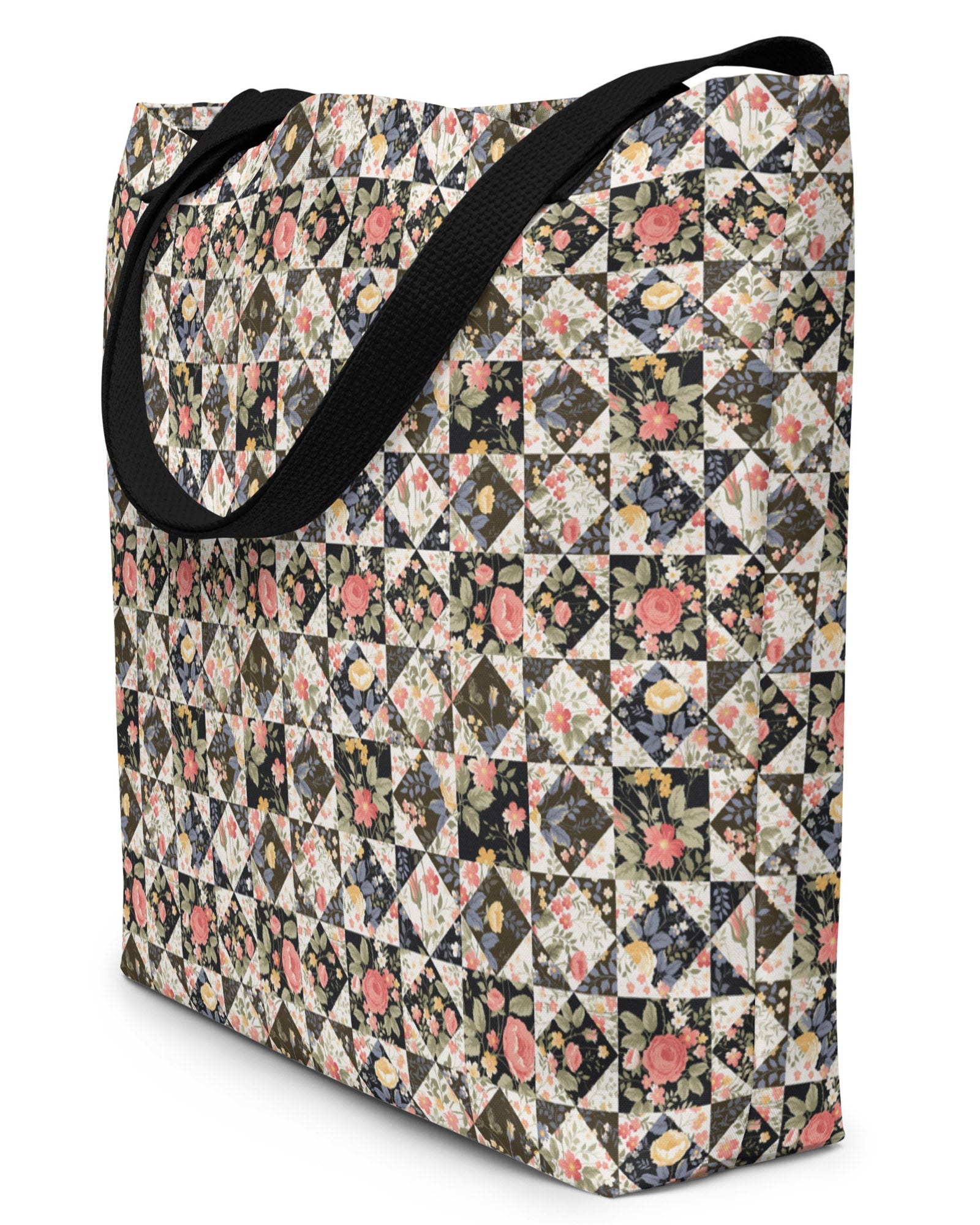 Patchwork Quilt Open Tote Bag