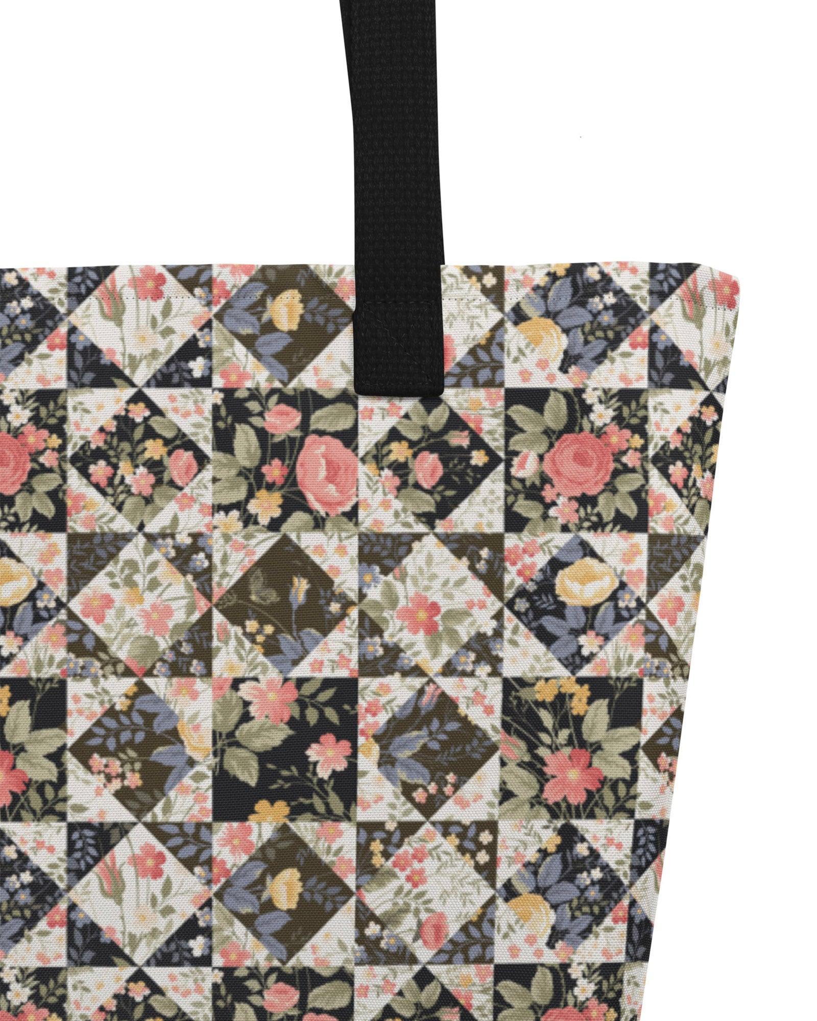 Patchwork Quilt Open Tote Bag