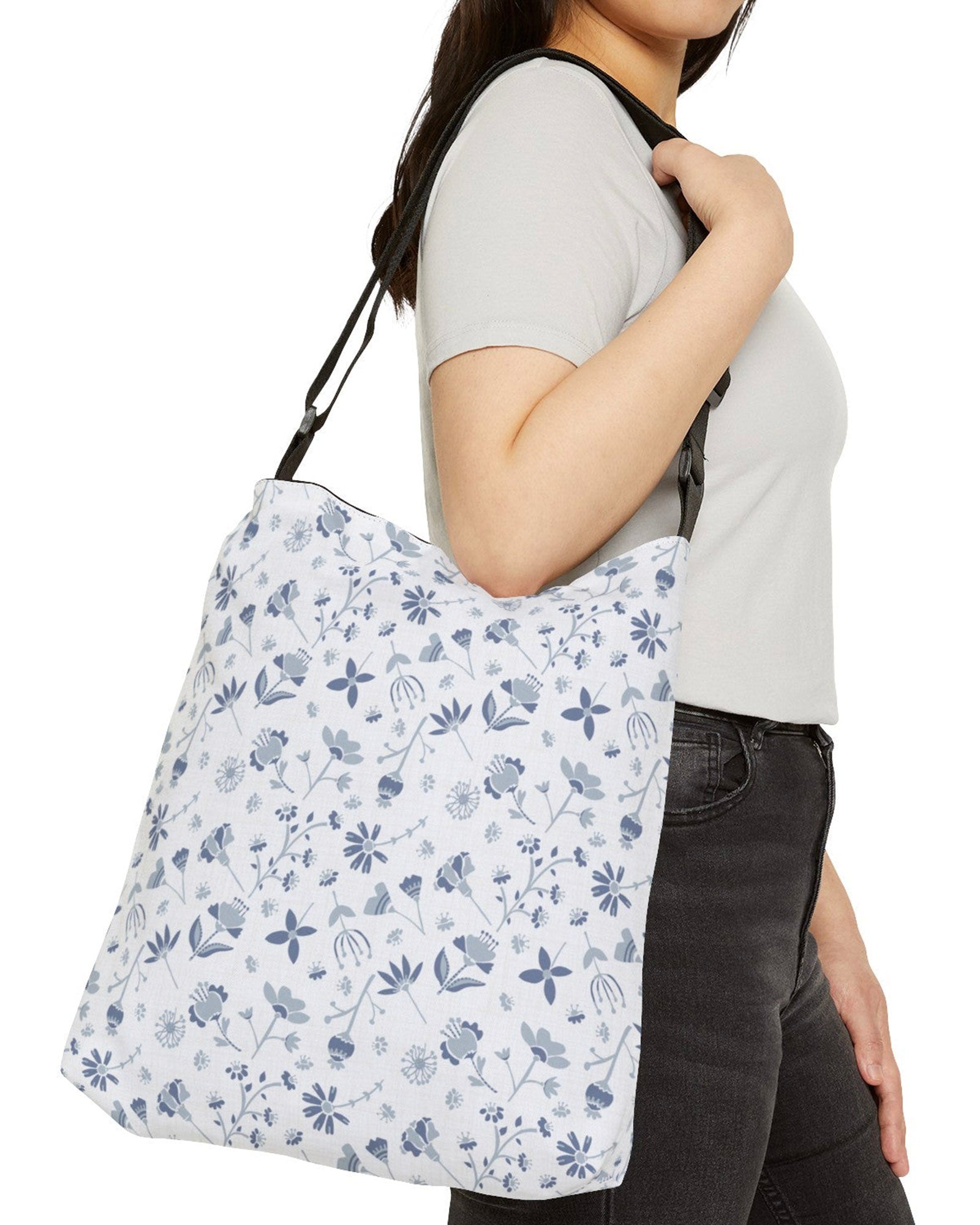 Pressed Flowers Open Tote Crossbody