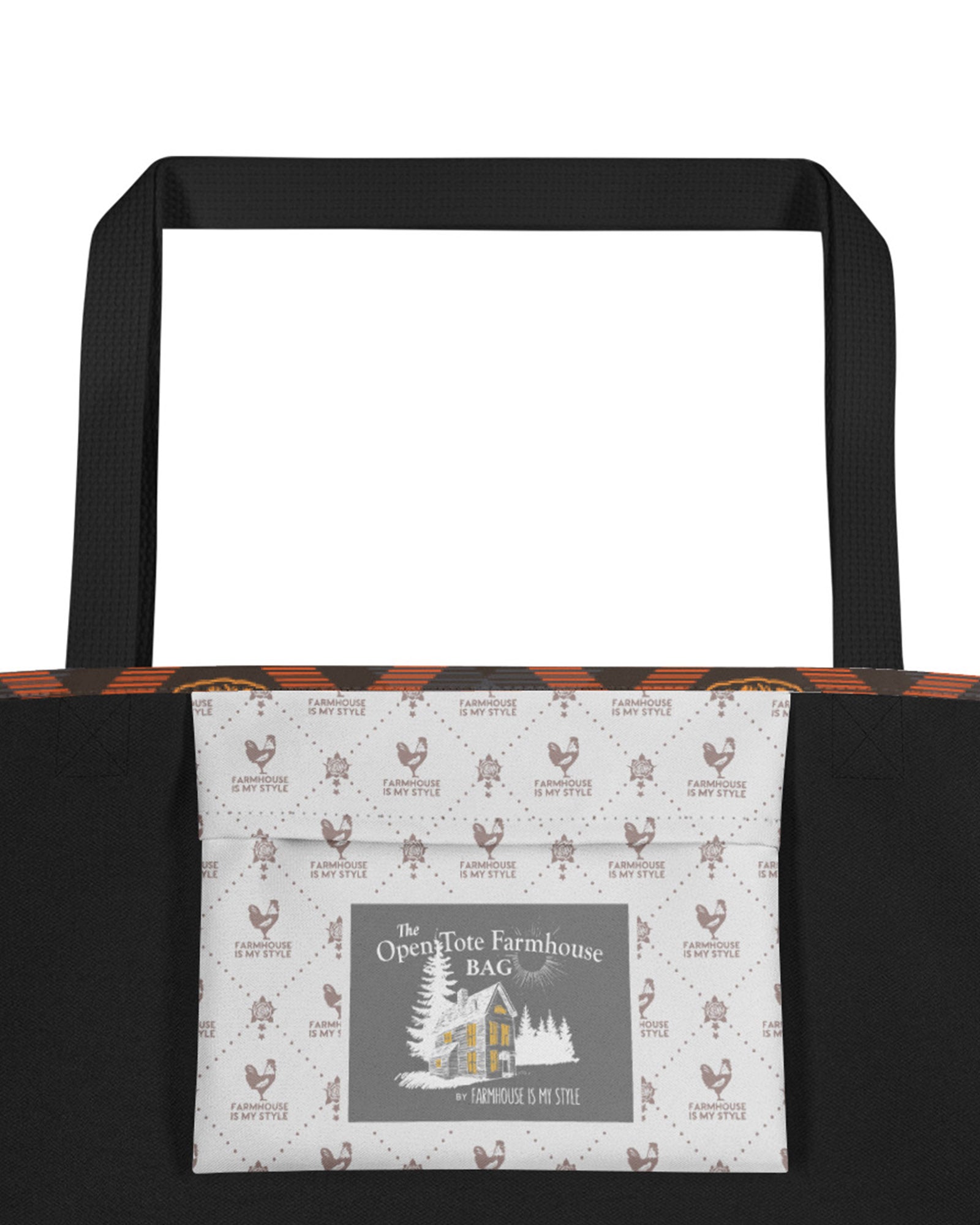 Pumpkin Plaid Open Tote Bag