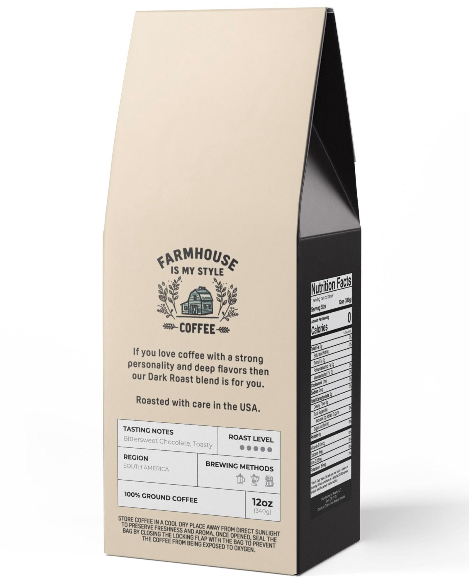 Dark Roast Coffee Bags (Ground or Whole Bean)