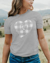 Smoky Gray Check Rooster T-Shirt Tee