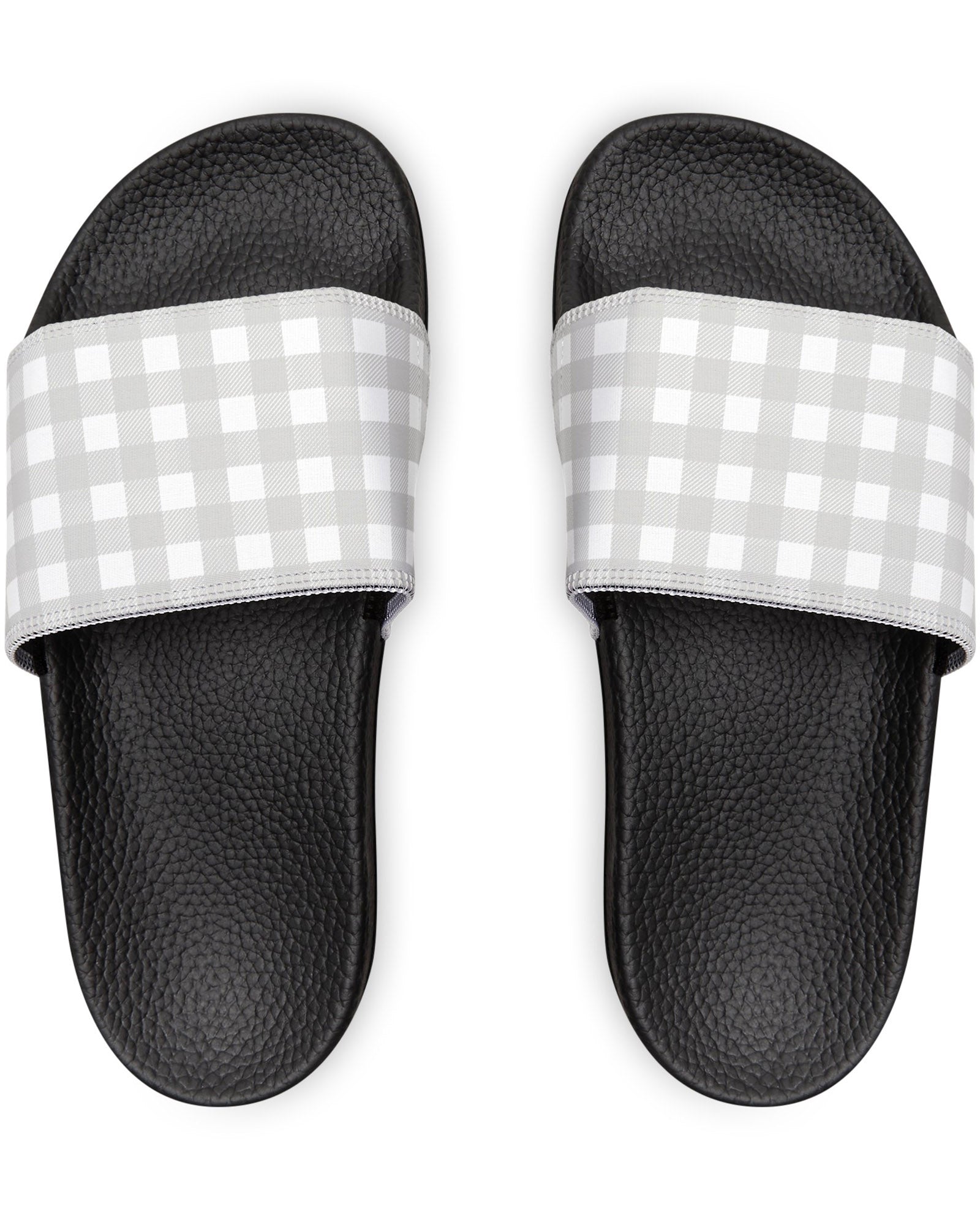 Smoky Gray Check Flipside Slides