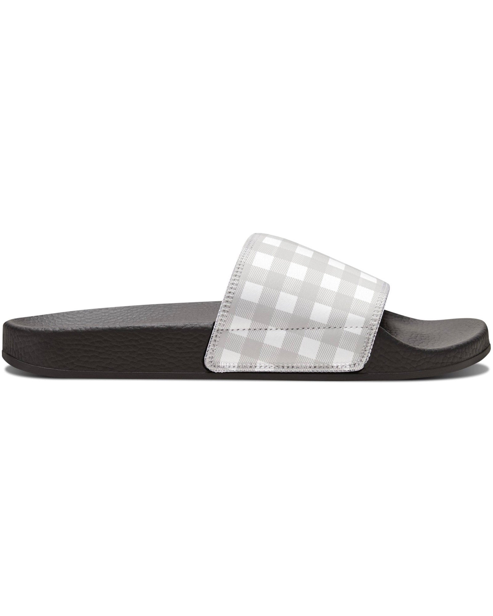 Smoky Gray Check Flipside Slides