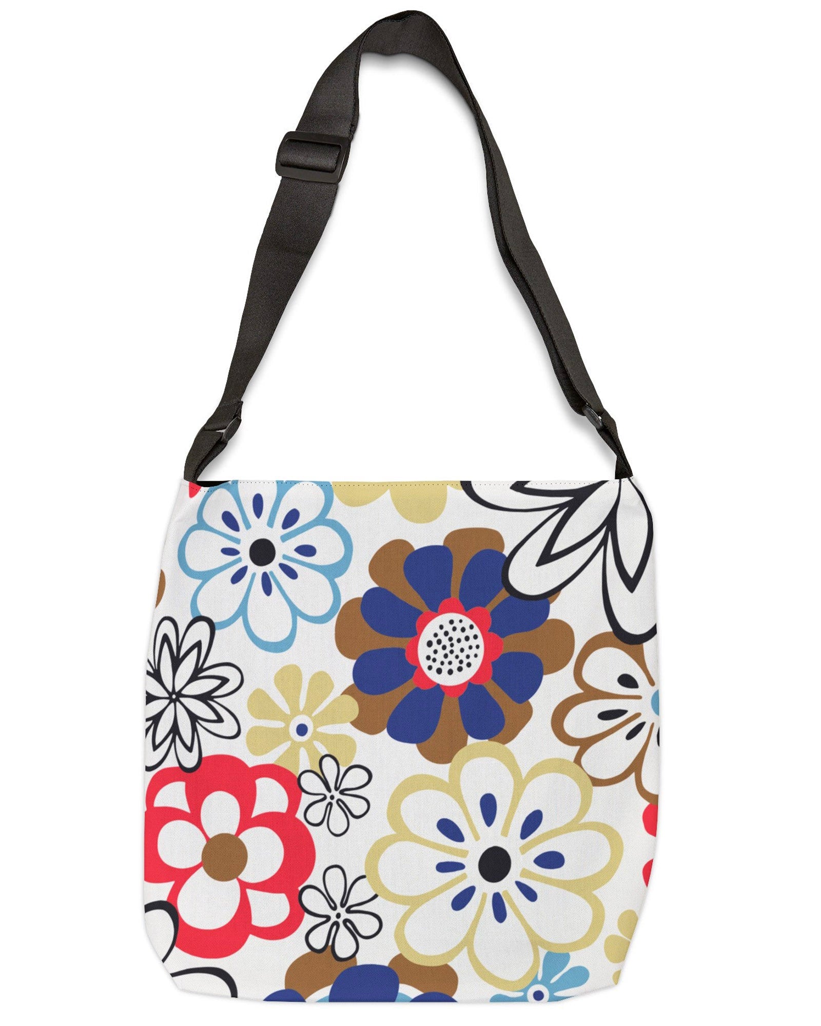 Abstract Floral Open Tote Crossbody