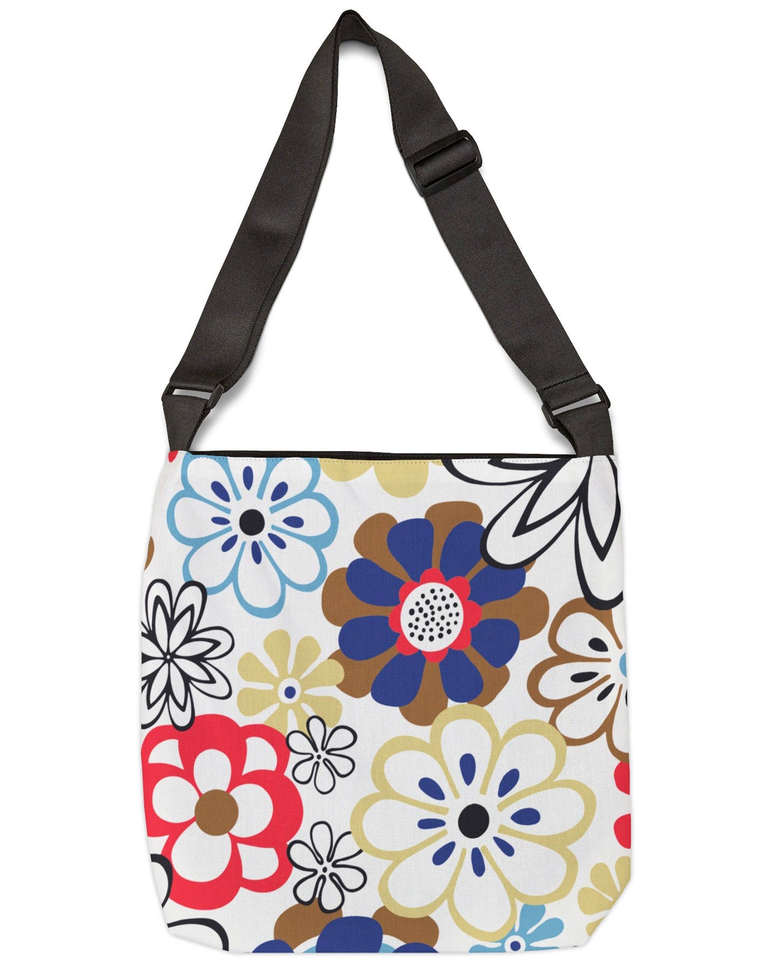 Abstract Floral Open Tote Crossbody