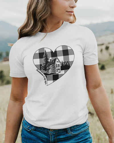 Black and White Buffalo Check Farmhouse T-Shirt Tee