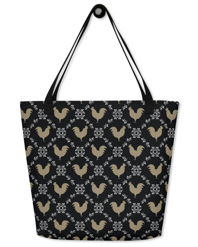 Farmhouse Rooster Open Tote Bag