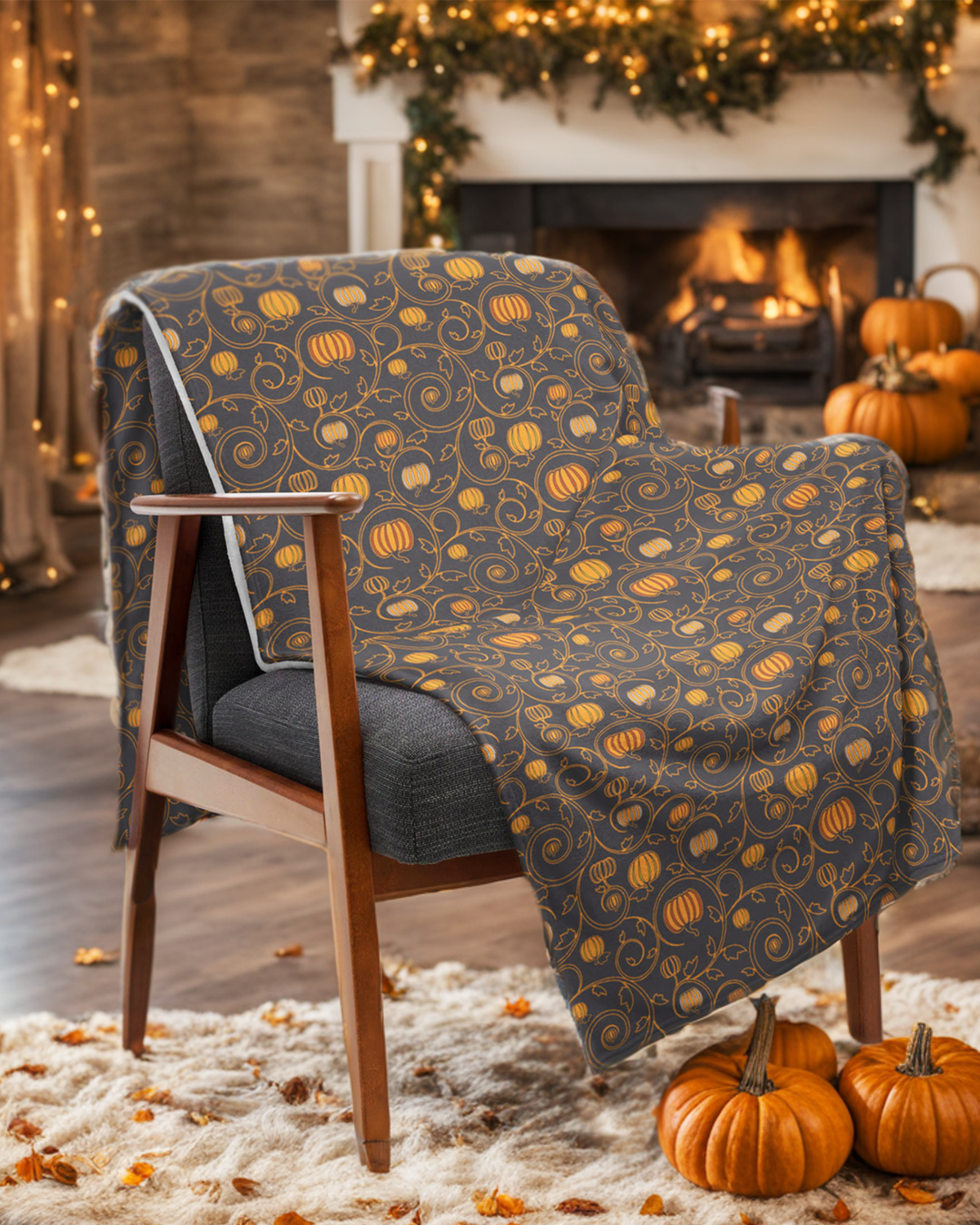 Pumpkin Patch Bonfire Blanket
