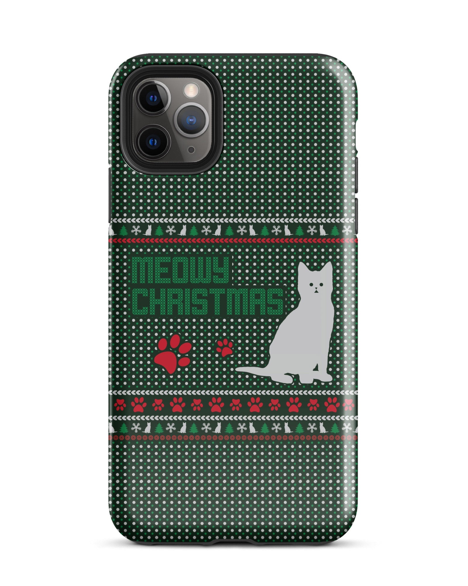 Meowy Christmas Cabin Case for iPhone Glossy / iPhone 11 Pro Max Meowy Christmas Cabin Case for iPhone Glossy / iPhone 11 Pro Max