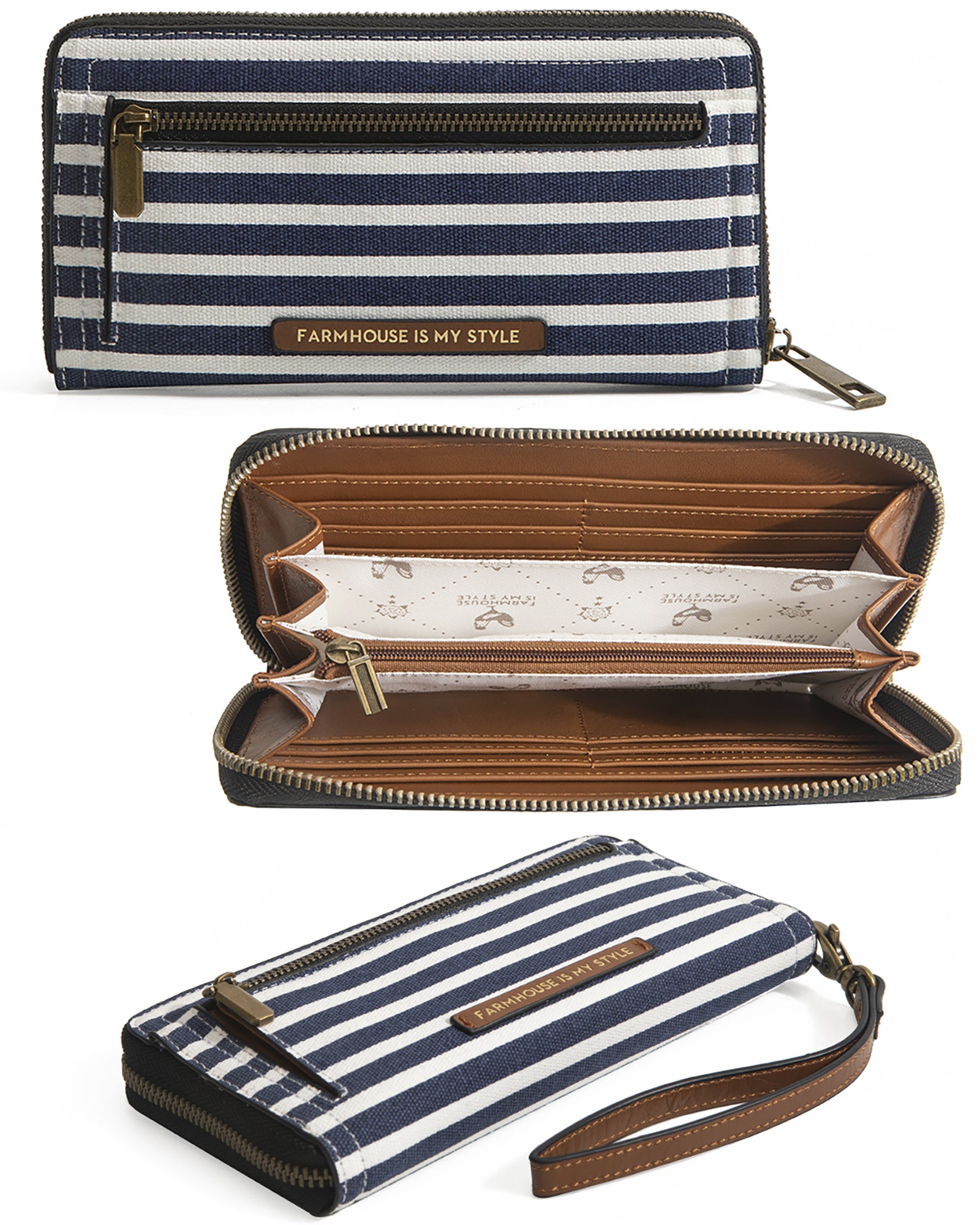 Big Sky Crossbody Navy Stripe Clutch Bundle