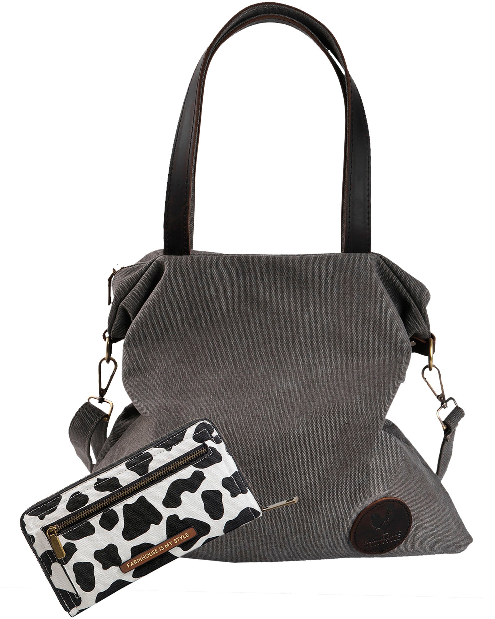 Silver Crossbody with Cowhide Wallet Bundle