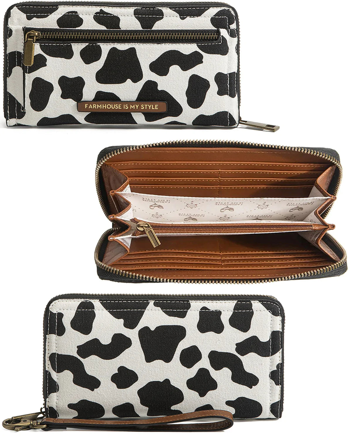 Premium Cowhide Tote Purse and Wallet Bundle