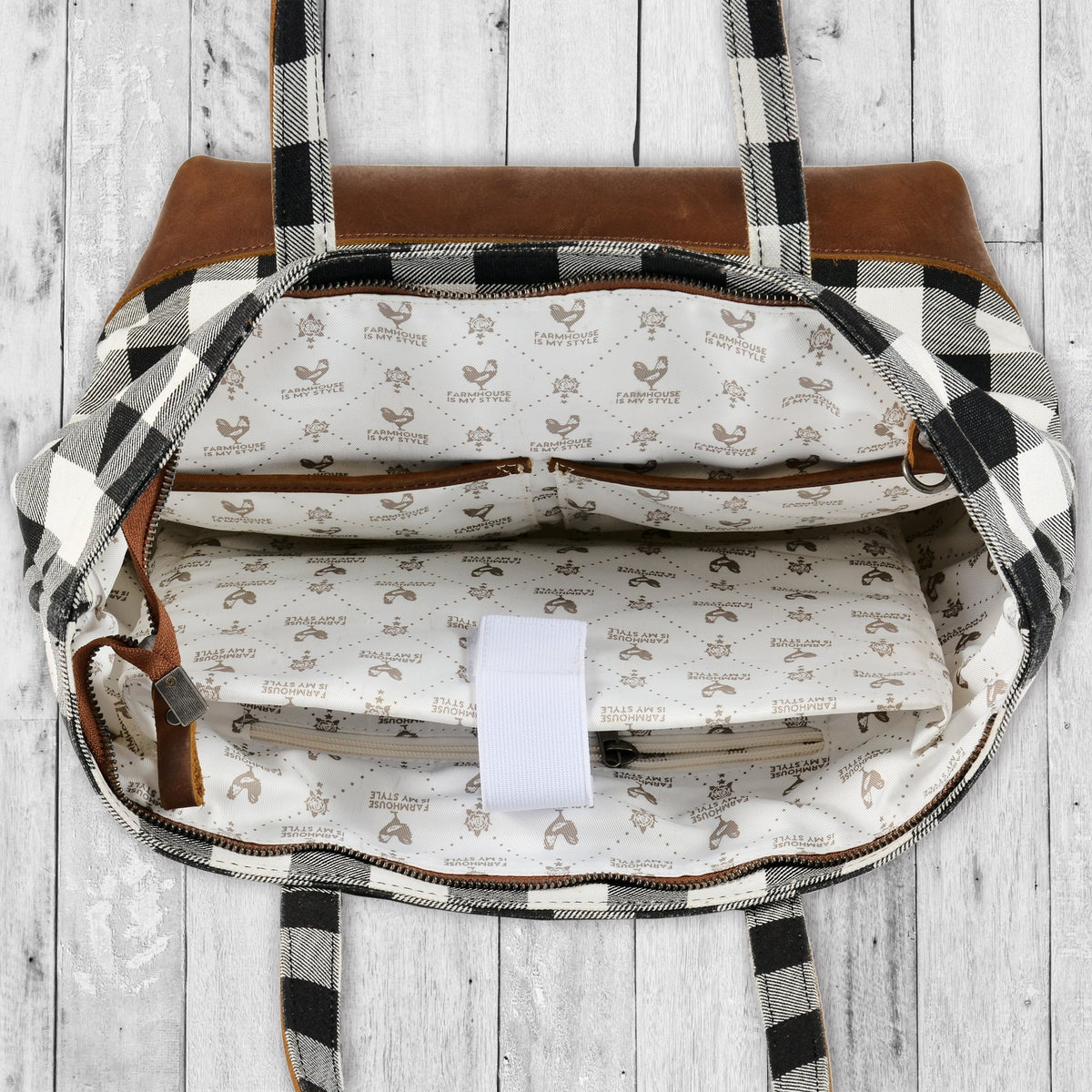 Classic Black And White Check Farmhouse Hand Bag, Shoulder Bag, Tote, Purse  - Farmhouse Is My Style
