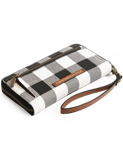 White Check Luxe Wallet