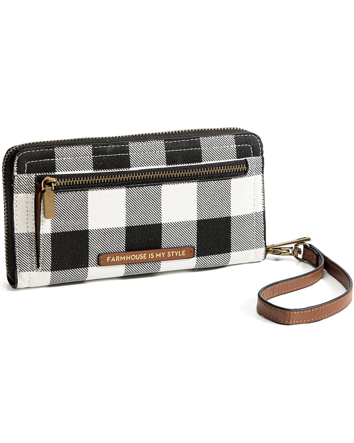 White Check Luxe Clutch Wallet